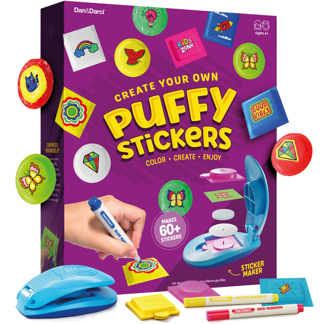 Puffy Sticker Maker Kit for Kids - Make Your Own 3D Stickers - Create DIY Squishy Arts and Crafts - Easter Craft Kits for Girls & Boys Ages 6-10 - Birthday Gift Ideas Age 6 7 8 9 10 Year Old Gifts